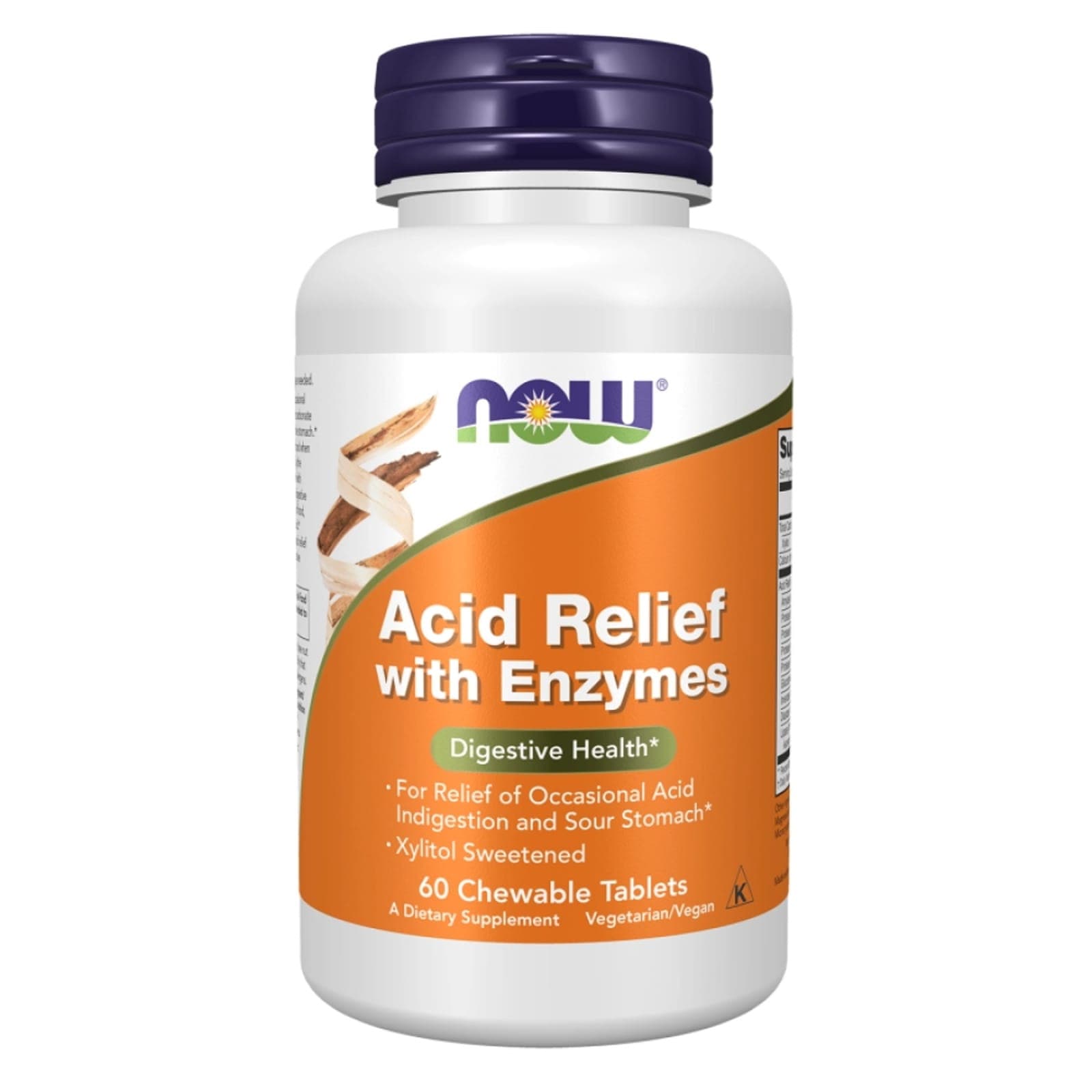 Prawidłowe Trawienie Now Foods Acid Relief with Enzymes 60 chews