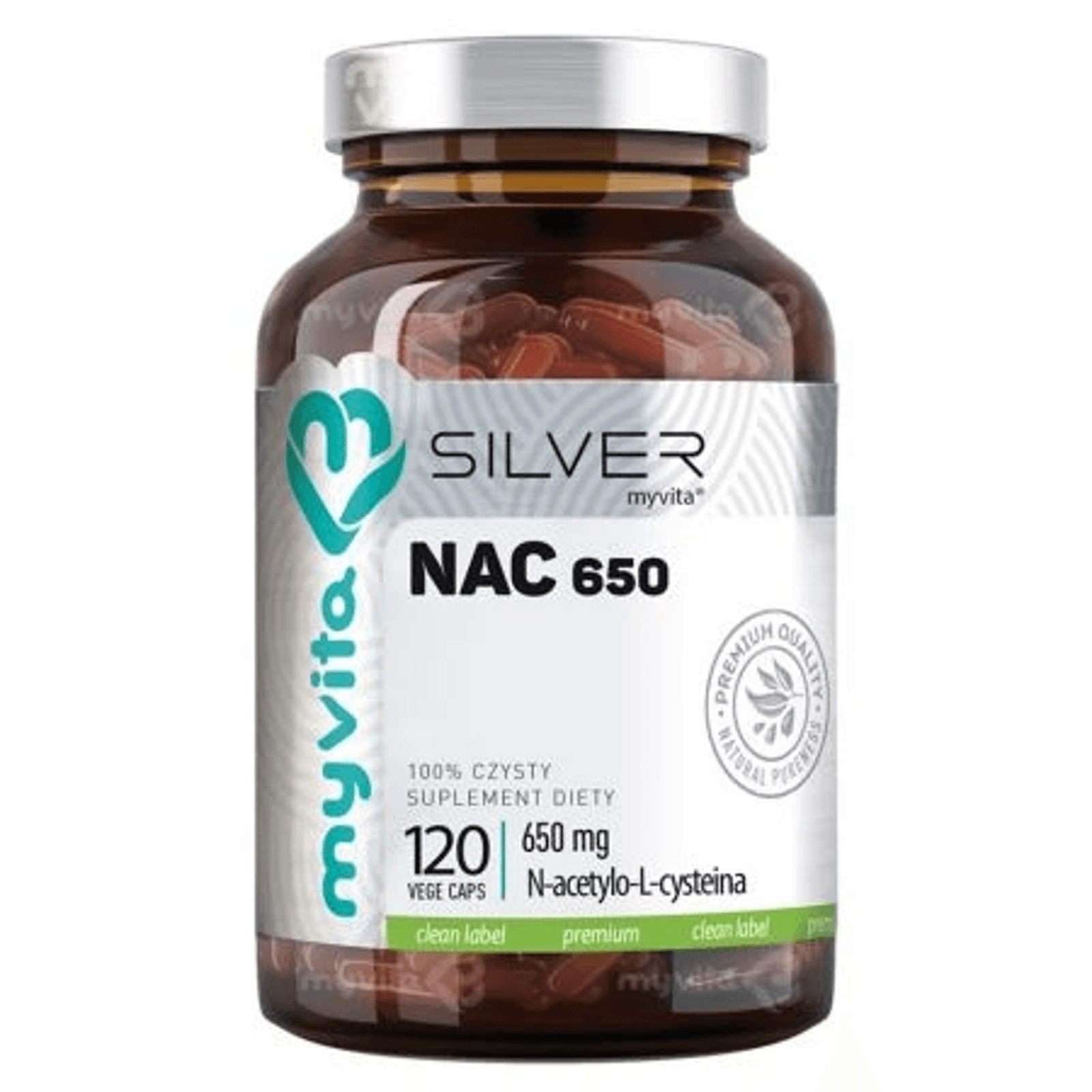 Aminokwasy Myvita SilverPure 100% NAC 650mg 120kap