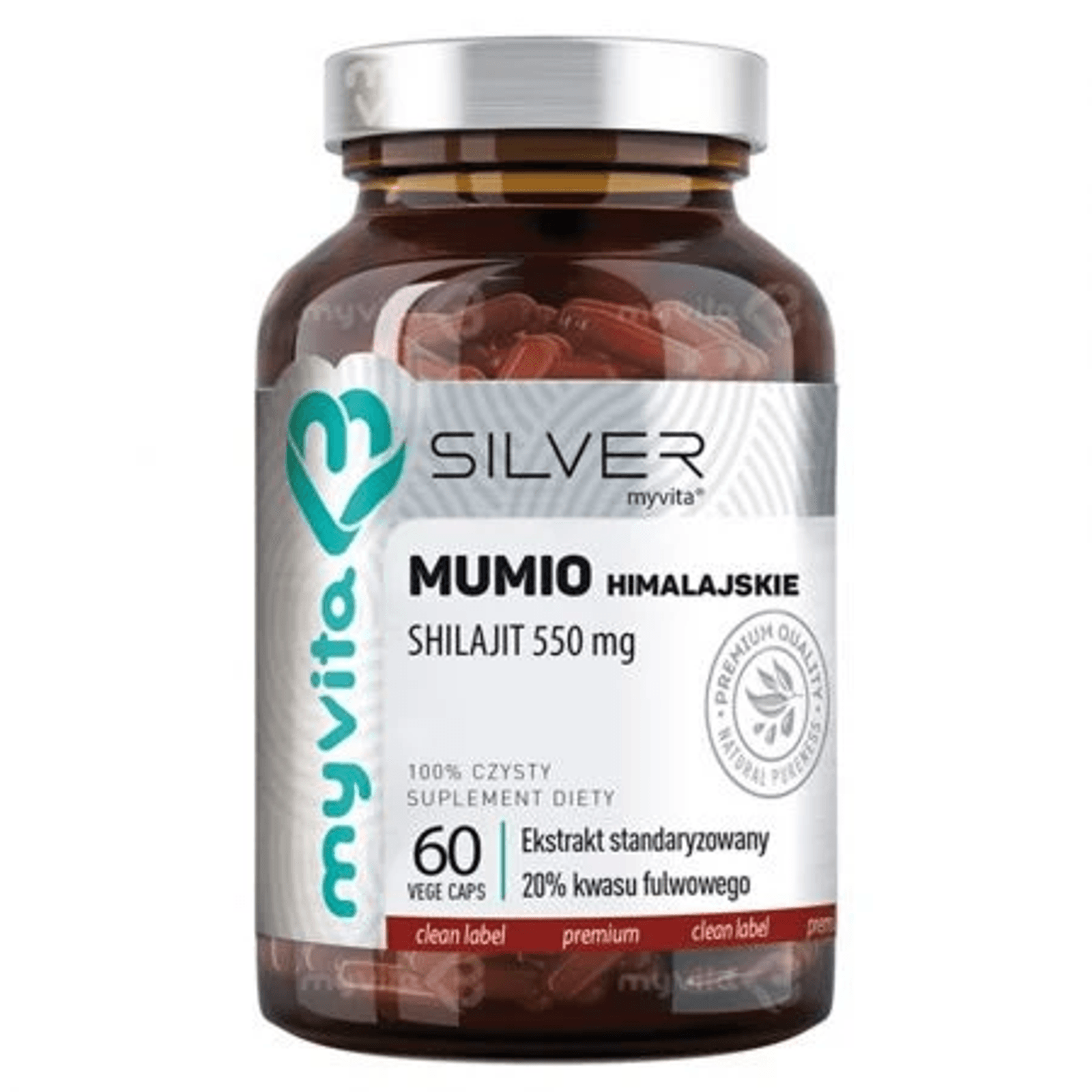 Wsparcie Odporności Myvita SilverPure 100% Mumio Himalajskie 550mg 60kaps