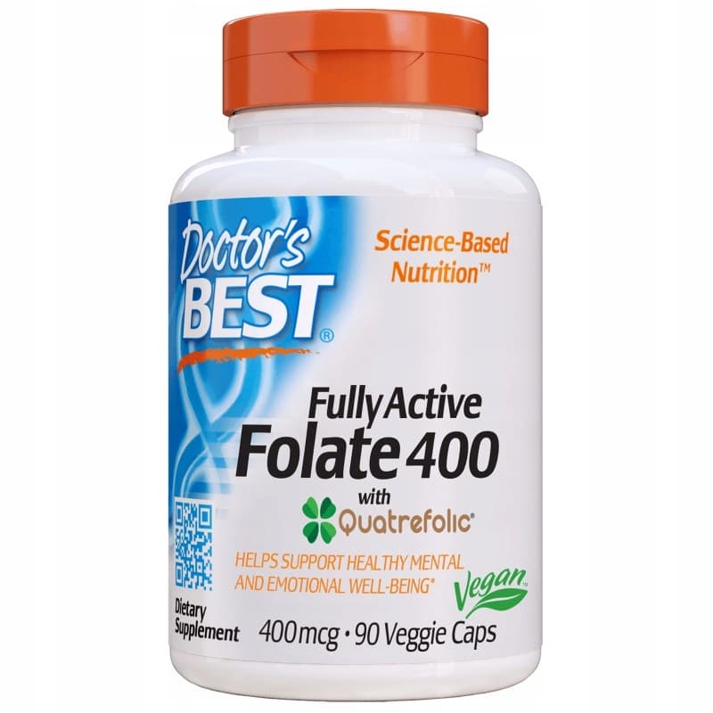 Witaminy B Doctor's Best Fully Active Folate 400mcg Vege 90kaps