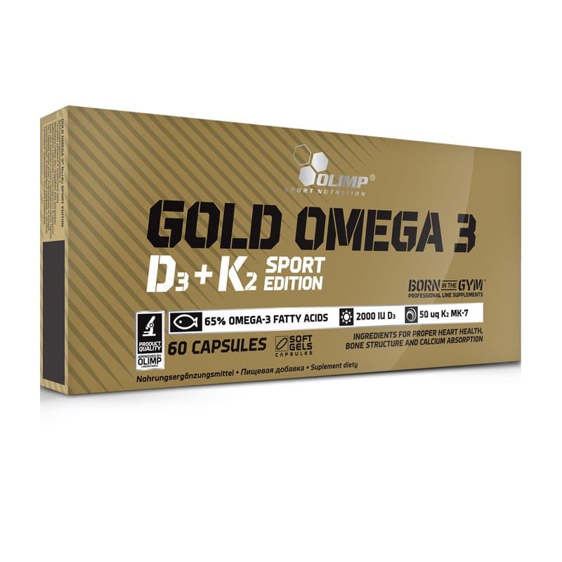 Kwasy Tłuszczowe Omega Olimp Gold Omega 3 D3+K2 Sport Edition 60kaps