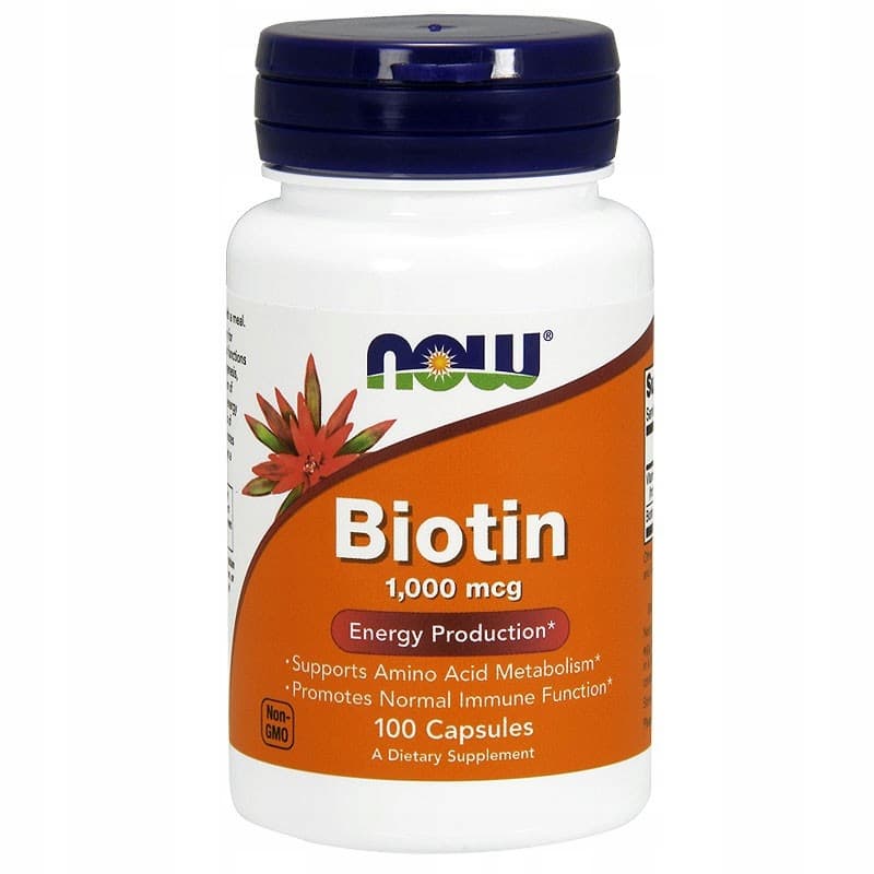 Witaminy B Now Foods Biotin 1000mcg 100kaps
