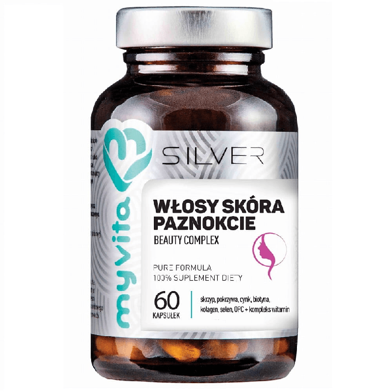 Wsparcie Włosów, Skóry, Paznokci Kompleks MyVita Silver Włosy Skóra Paznokcie 60kaps