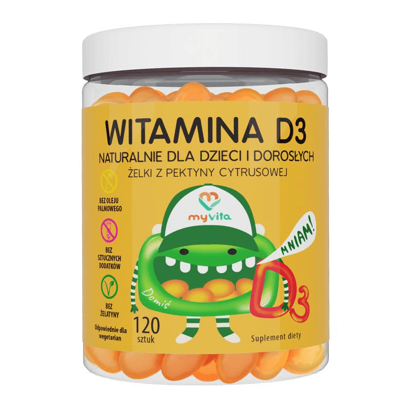 Witaminy Dzieci i Dorosłych MyVita Żelki Witamina D3 120szt