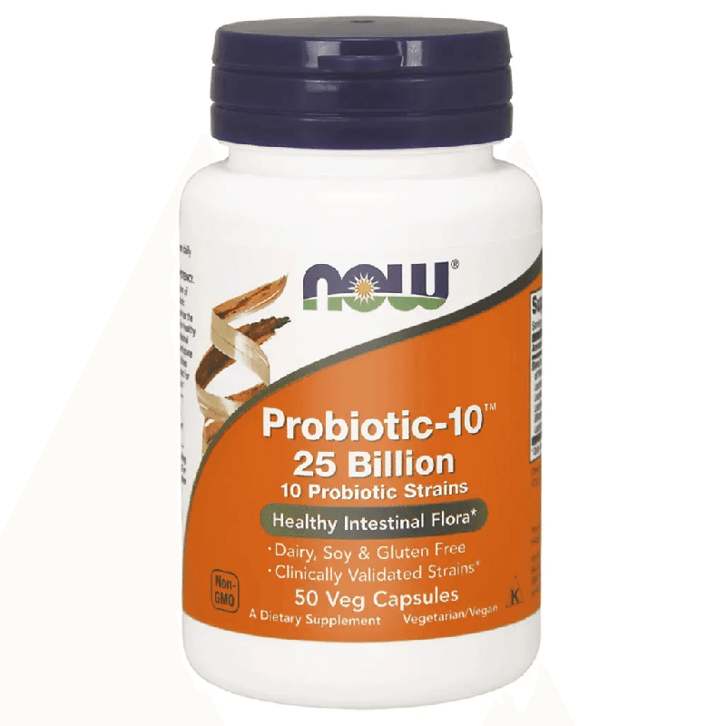 Wsparcie Jelit Probiotyki Now Foods Probiotic-10 25 Billion 50vkaps