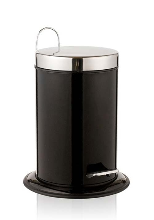 3 litre Scandinavian Bathroom Pedal bin - Black