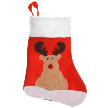 Holly Jolly Christmas Christmas Sock with Reindeer - 35cm