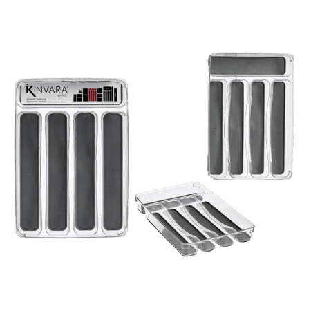 Kinvara Plastic/Silicone Drawer Divider - Transparent/Grey