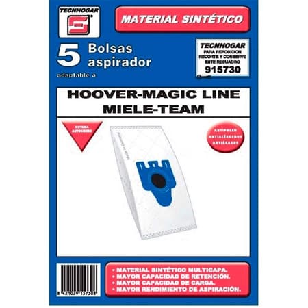 Tecnhogar Hoover/Magic Line/Miele Vacuum cleaner bags - 5 pcs