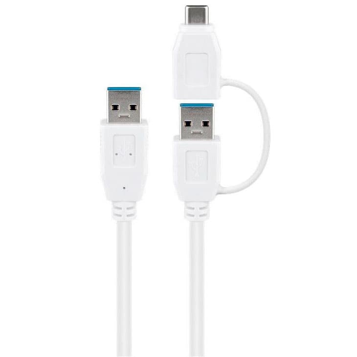 Goobay USB 3.0 cable w. USB-A to USB-C Adapter - 0 5 metres