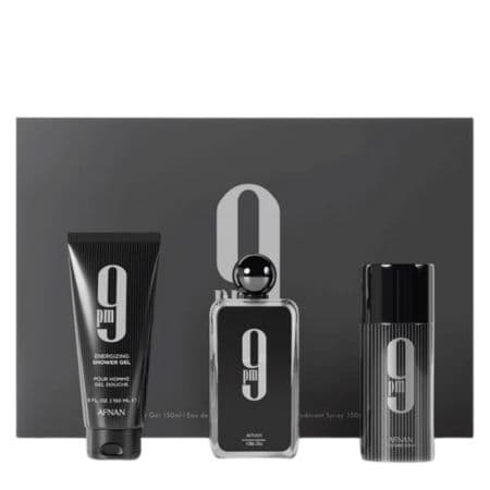 Afnan Perfumes 9PM Gift Set â 100ml EDP + 150ml Shower Gel + 150ml Deodorant Spray