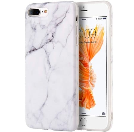 BasicPlus iPhone 8+ Cover - Wit Marmer