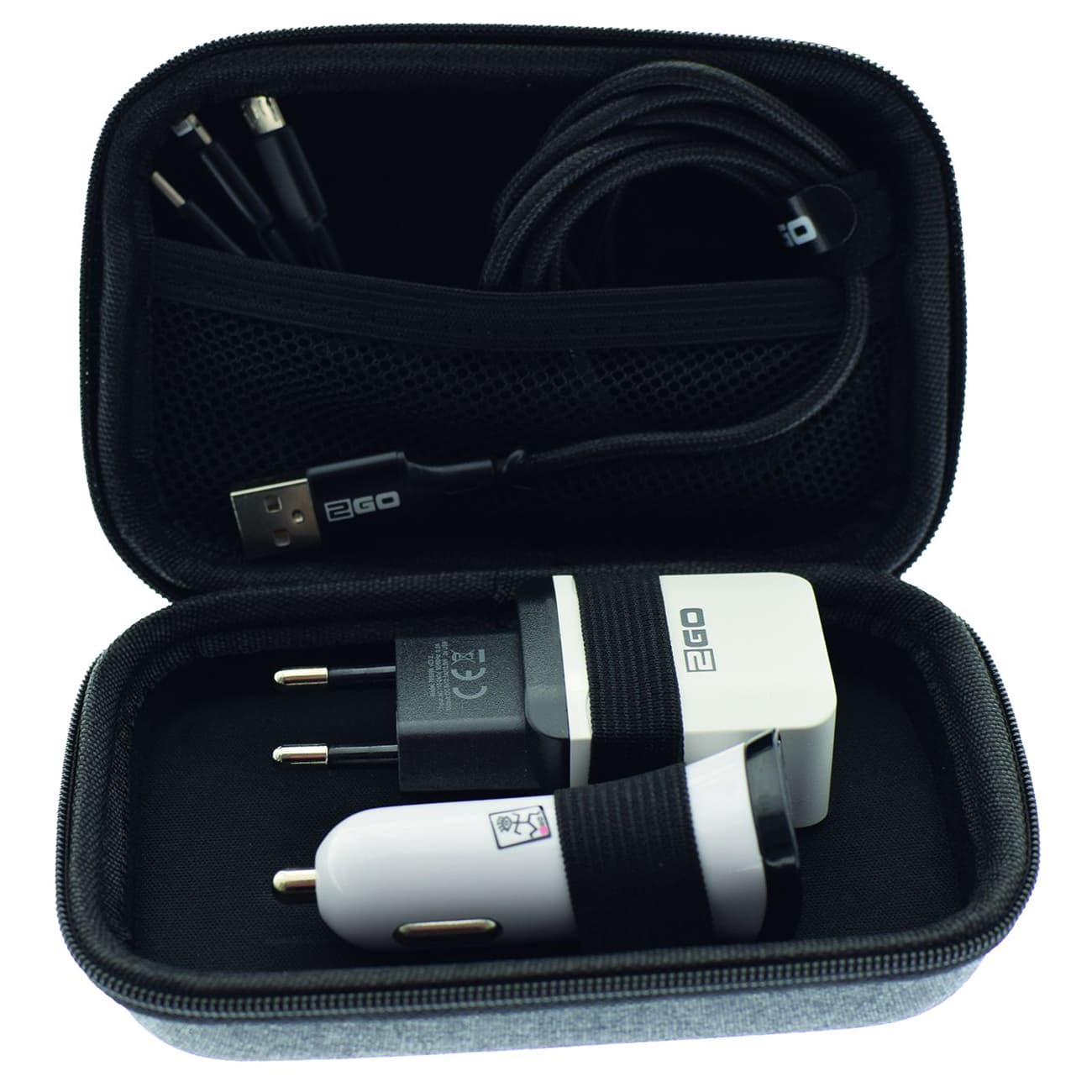 2GO Reise-Set All in One 3-tlg. USB Kabel + Ladegerät