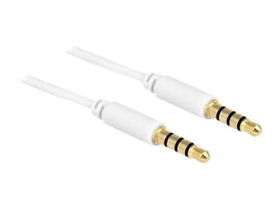 DELOCK Klinkekabel 3,5mm -> 3,5mm St/St 0.50m 4Pin weiß