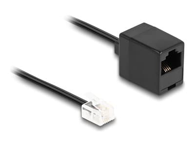DELOCK Telefonkabel RJ11 Stecker zu RJ45 Buchse schwarz 1 m