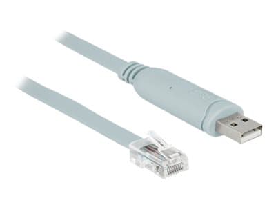 DELOCK Adapter USB2.0/A St > Seriell RS232 RJ45 St 1.0m grau