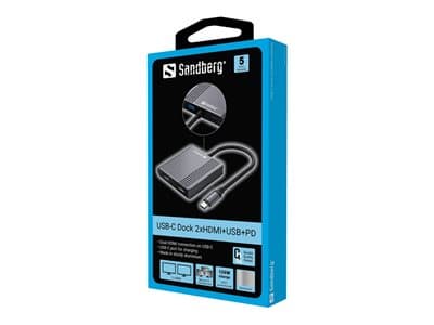 SANDBERG USB-C Dock 2xHDMI+USB+PD