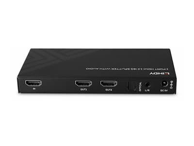 LINDY 2 Port HDMI 8K60 Splitter mit Audi