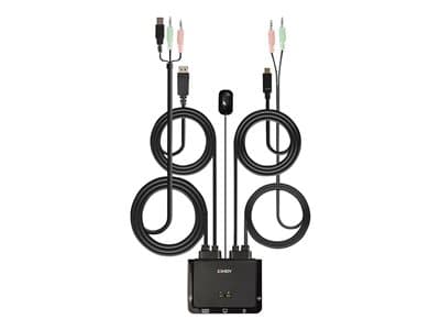LINDY 2 Port DisplayPort 1.2, USB-C Cable KVM Switch