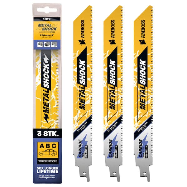 3x Amboss Metal Shock Säbelsägeblatt Länge 230 mm 8 ZpZ