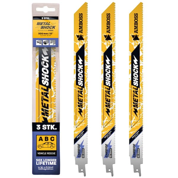 3x Amboss Metal Shock Säbelsägeblatt Länge 300 mm 8 ZpZ
