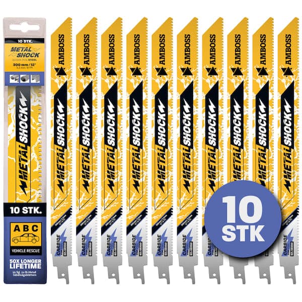 10x Amboss Metal Shock Säbelsägeblatt Länge 300 mm 8 ZpZ