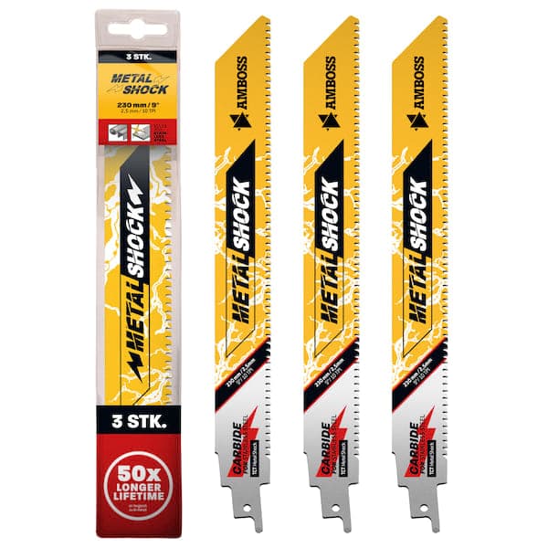 3x Amboss Metal Shock Säbelsägeblatt Länge 230 mm 10 ZpZ