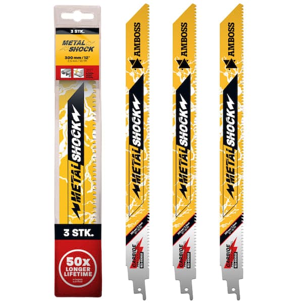 3x Amboss Metal Shock Säbelsägeblatt Länge 300 mm 10 ZpZ