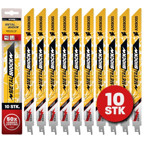 10x Amboss Metal Shock Säbelsägeblatt Länge 300 mm 10 ZpZ