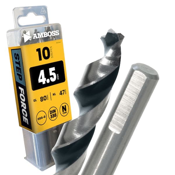 10 x HSS-G STEP Force Metallbohrer DIN 338 - Ø:4.5 mm