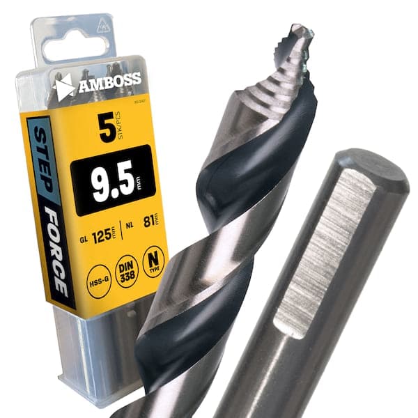 5 x HSS-G STEP Force Metallbohrer DIN 338 - Ø:9.5 mm