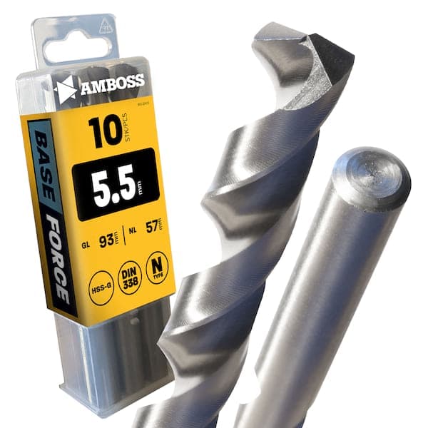 10 x HSS-G BASE Force Metallbohrer DIN 338 - Ø:5.5 mm