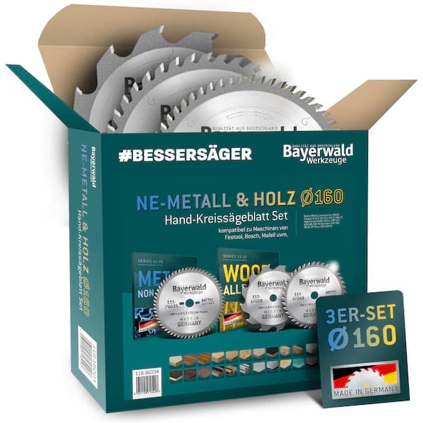 Bayerwald NE-METALL & HOLZ Ø160 Akku-Handkreissägeblatt Set
