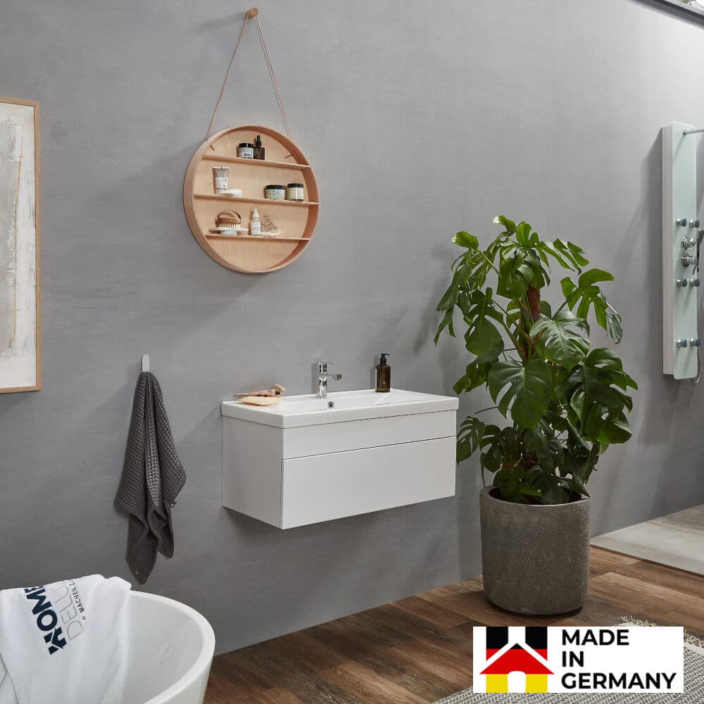 Home Deluxe Conjunto completo de muebles de baño WANGEROOGE BIG S - Blanco Made in Germany