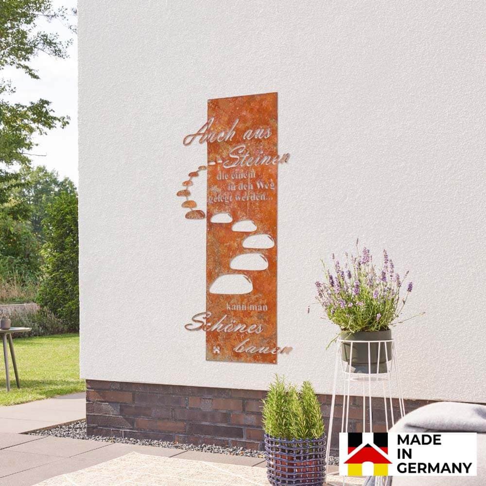 Home Deluxe Rótulo de jardín oxidado STEINIGER WEG - Made in Germany