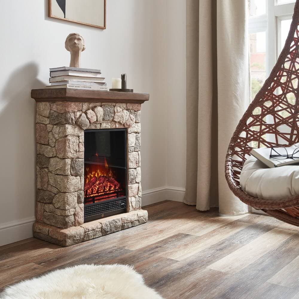 Home Deluxe Chimenea eléctrica CALOR - Con efecto llama