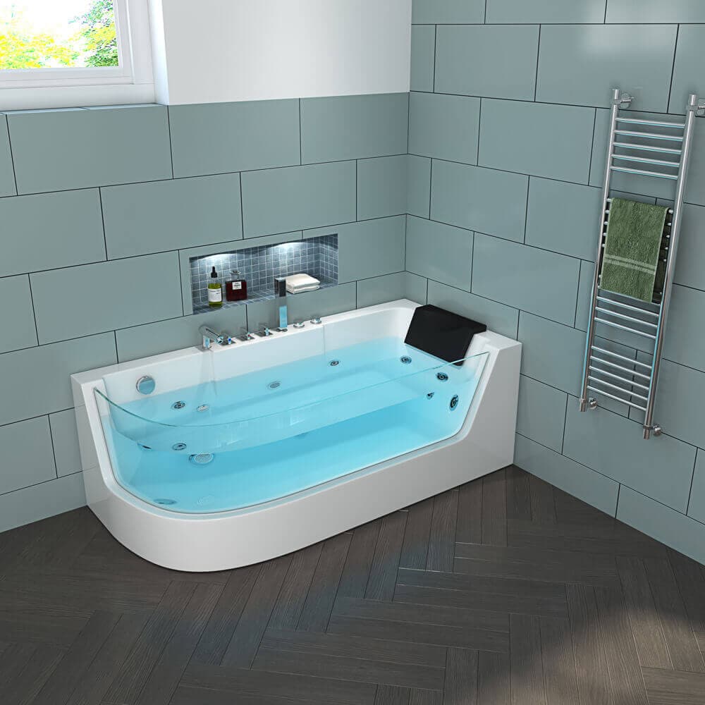 Home Deluxe Bañera de hidromasaje con fototerapia CARICA - 170 x 80 cm izquierda
