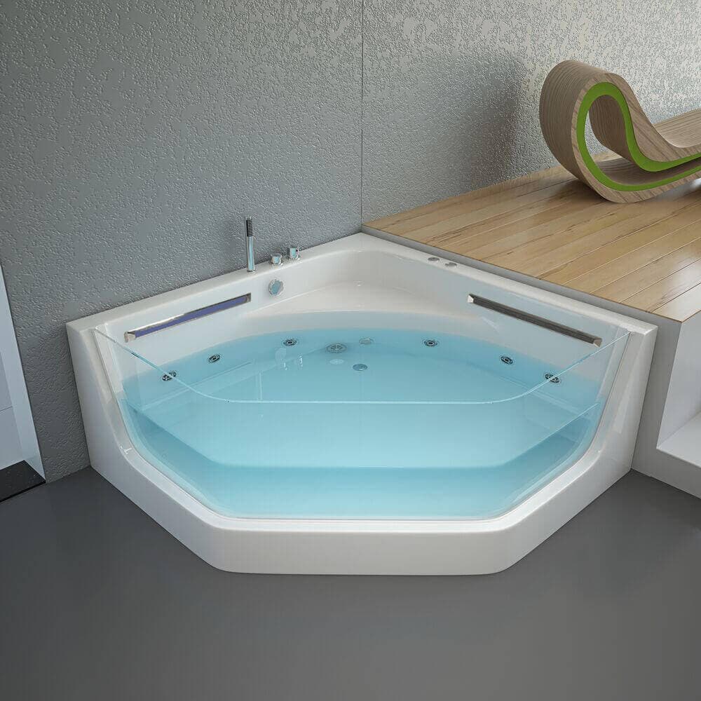 Home Deluxe Bañera de hidromasaje con luminoterapia PACIFICO - 150 x 150 cm