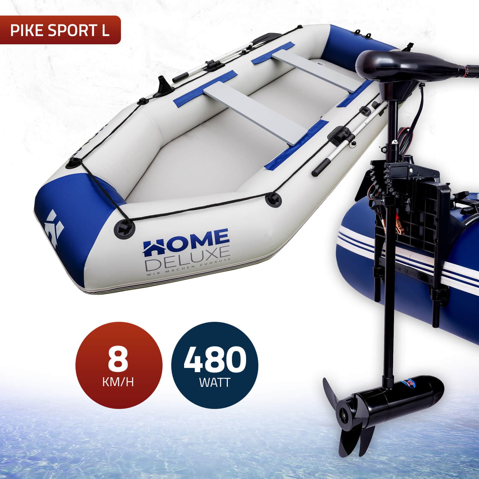 Home Deluxe Embarcación neumática con motor PIKE L