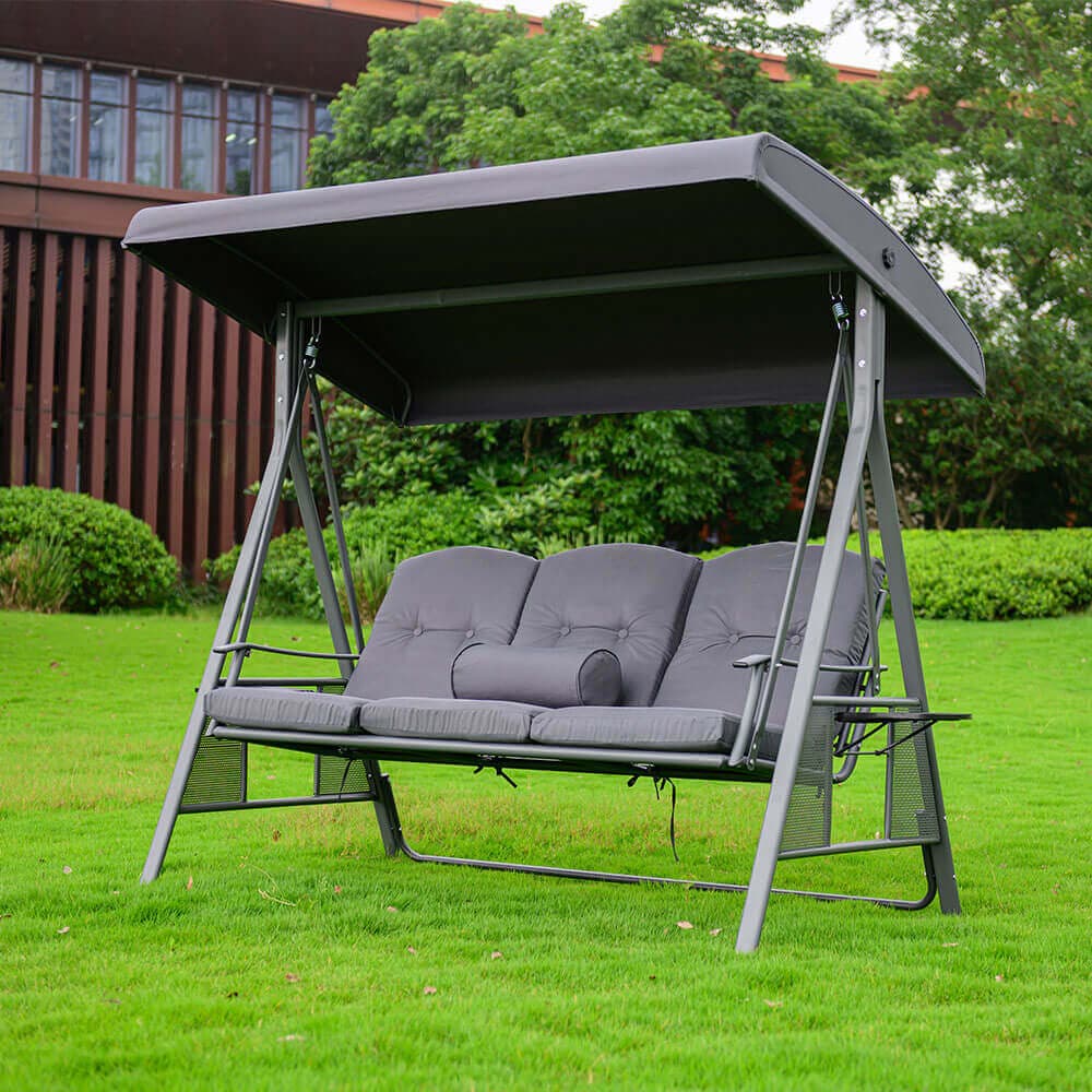 Home Deluxe Columpio Hollywood 3 plazas DESCANSO - 115 x 198 cm Gris