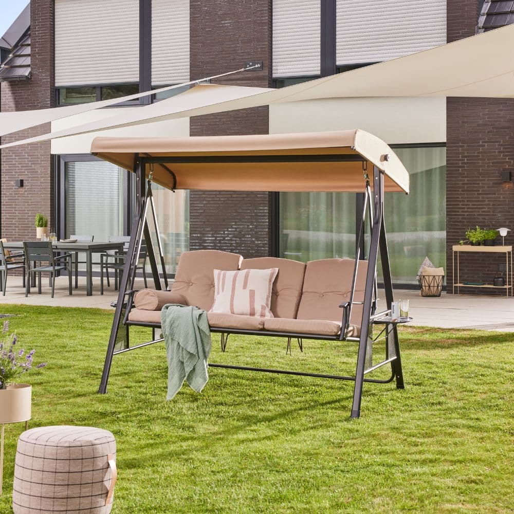 Home Deluxe Columpio Hollywood 3 plazas DESCANSO - 115 x 198 cm Beige