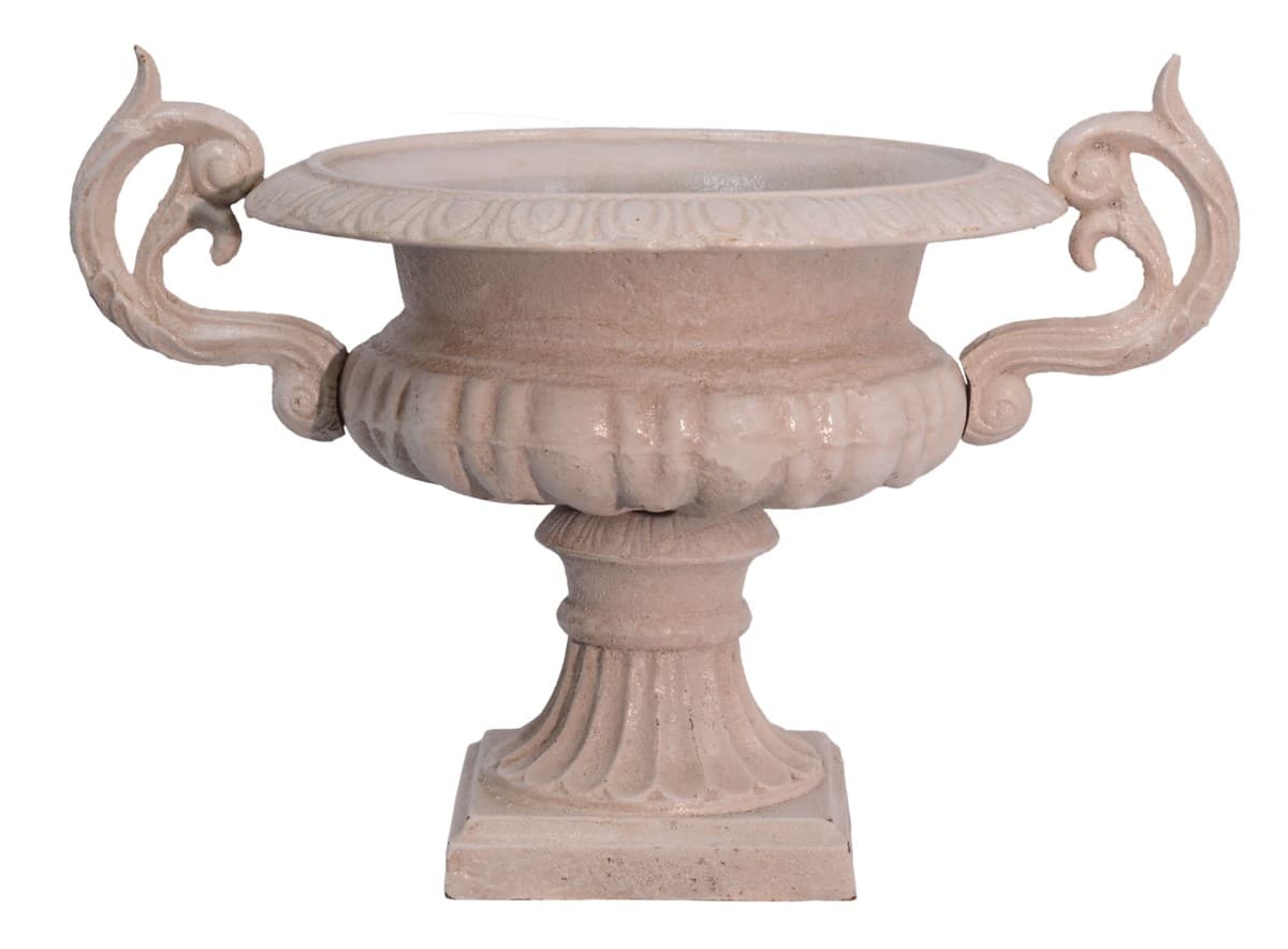 Casa Padrino Antik Stil Garten Ãbertopf Antik-Weiss Gussmetall - Blumentopf Pflanzentopf