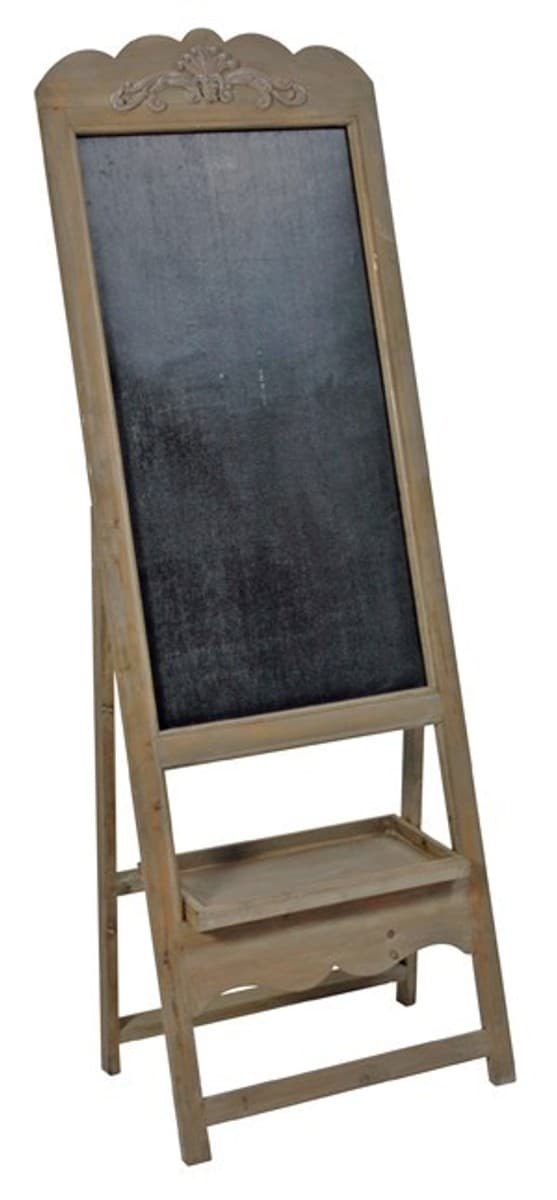 Casa Padrino Barock Gastronomie Tafel mit Ständer, Schreibtafel aus Holz, Antik-Look, braun