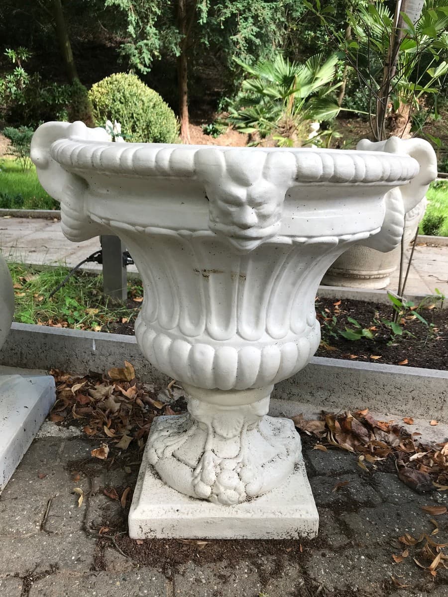 Casa Padrino Barock Blumentopf à 73 x H. 70 cm Weià - Runder Prunkvoller Pflanzentopf im Barockstil - Blumenkübel - Pflanzkübel