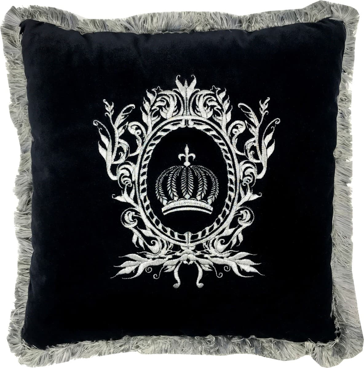 Harald Glööckler luxury decorative pillow Pompöös by Casa Padrino black / silver - Glööckler pillow