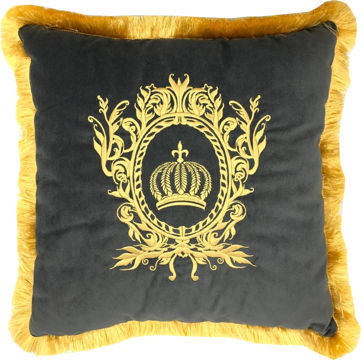 Harald Glööckler luxury decorative pillow Pompöös by Casa Padrino gray / gold - Glööckler pillow