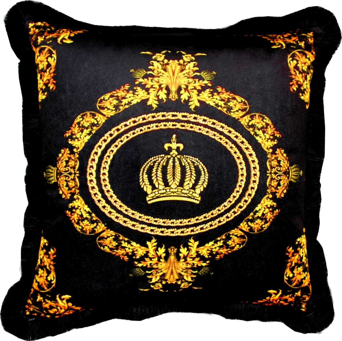 Harald Glööckler luxury decorative pillow Pompöös by Casa Padrino Chains & Crowns 50 x 50 cm - Glööckler pillow with rhinestones