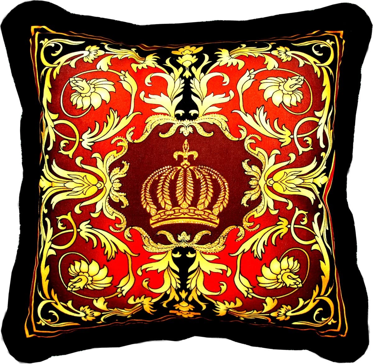 Harald Glööckler luxury baroque decorative pillow Pompöös by Casa Padrino Bordeaux / black / gold with rhinestones - Glööckler pillow