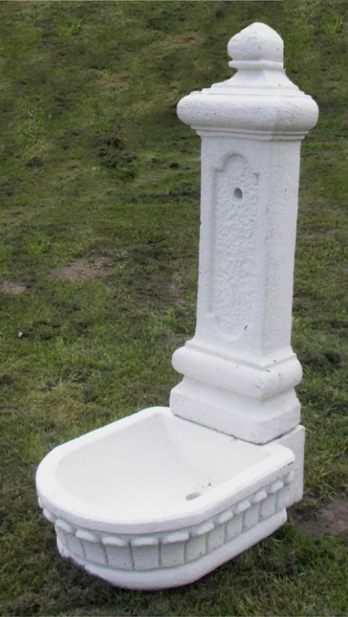 Casa Padrino Jugendstil Wandbrunnen Weià H. 122 cm - Prunkvoller Gartenbrunnen - Gartendeko Stein Brunnen - Barock & Jugendstil Garten Deko Accessoires