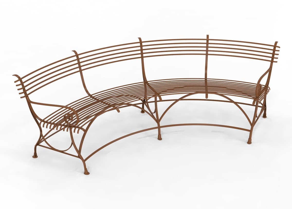 Casa Padrino Jugendstil Gartenbank 190 x 148 x H. 90 cm - Verschiedene Farben - Gebogene Schmiedeeisen Bank mit Pferdehuf FüÃen - Jugendstil Schmiedeeisen Garten & Terrassen Möbel